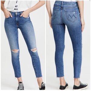Mother- high waisted ankle fray jeans